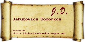 Jakubovics Domonkos névjegykártya